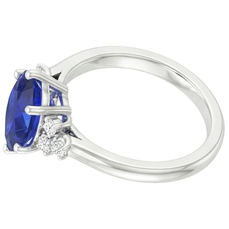 naturel pear diamant 5carats bague vue de dessus