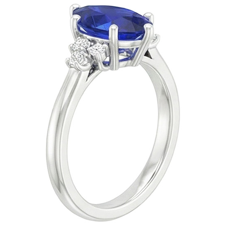 naturel pear diamant 5carats bague vue de profil