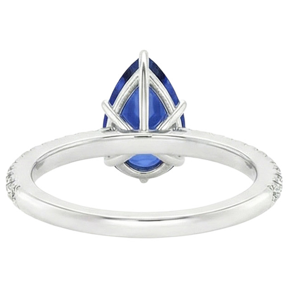 naturel pear diamant 5carats bague angle de côté
