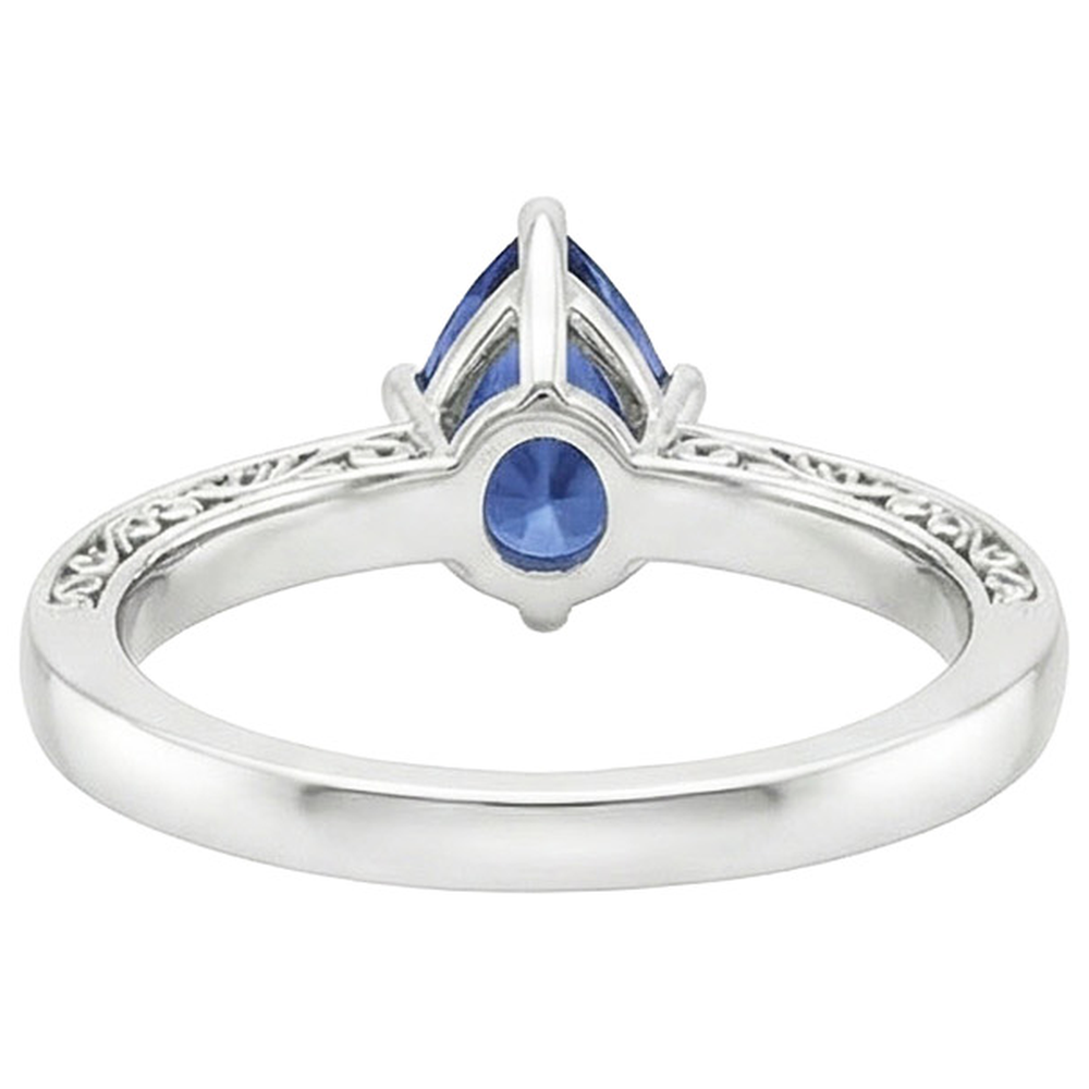 naturel pear diamant 4carats bague détail rapproché