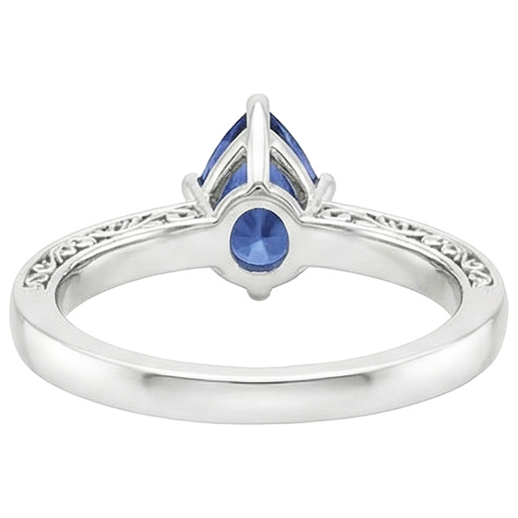 naturel pear diamant 4carats bague détail rapproché
