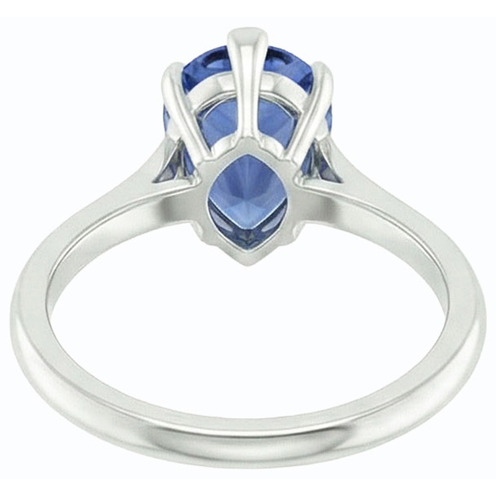naturel pear saphir 1.50carats bague angle de côté