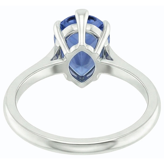 naturel pear saphir 1.50carats bague angle de côté