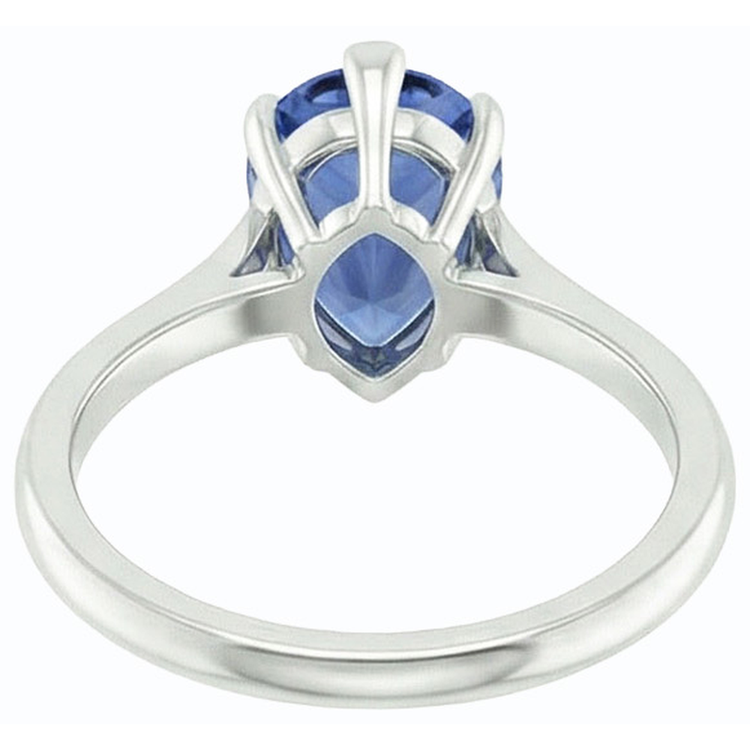 naturel pear saphir 1.50carats bague angle de côté