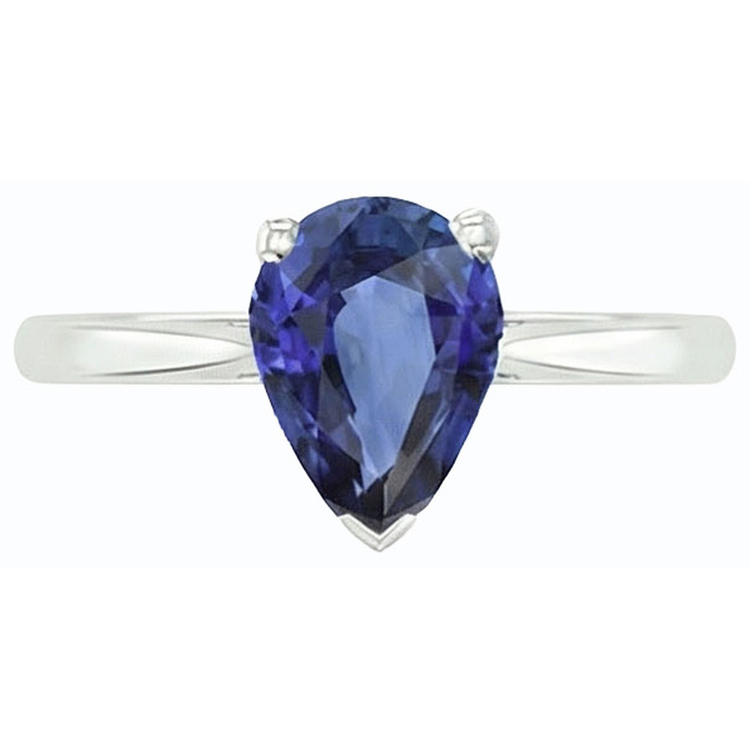 naturel pear saphir 1.50carats bague sur blanc