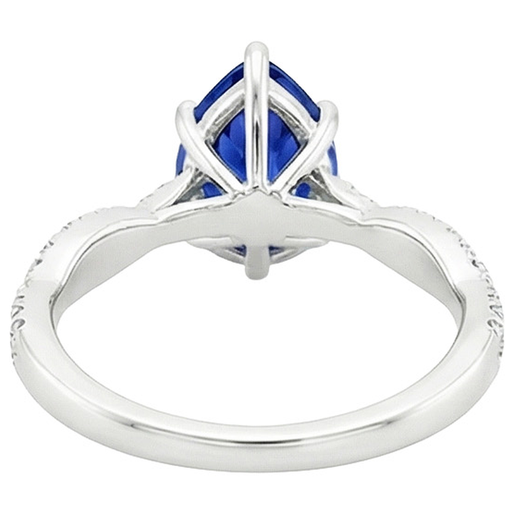 naturel pear diamant 5.50carats bague vue de dessus