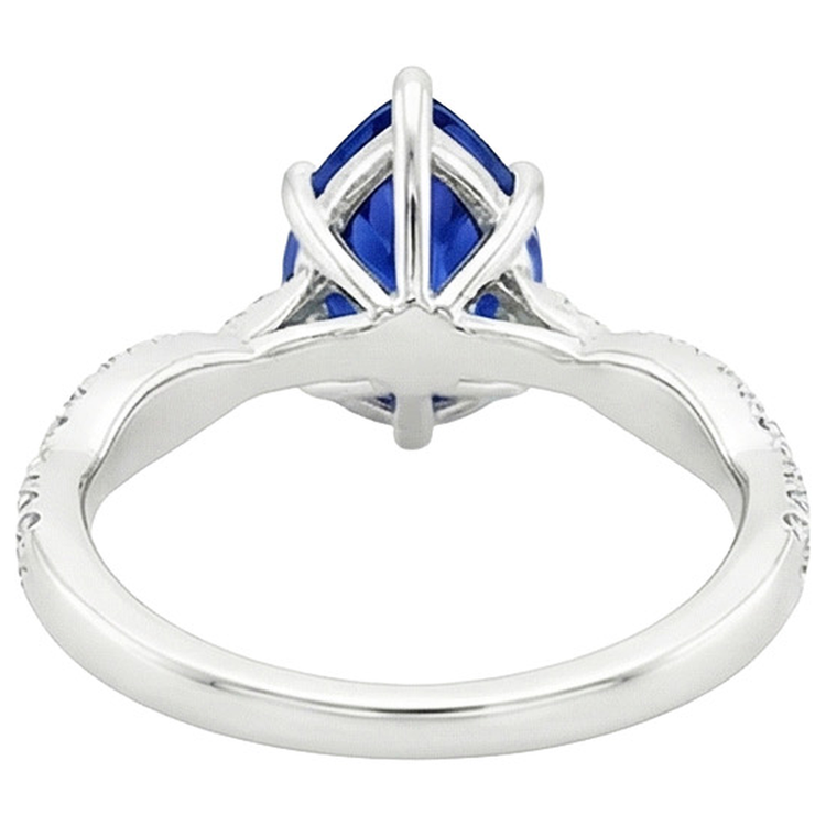 naturel pear diamant 5.50carats bague vue de dessus