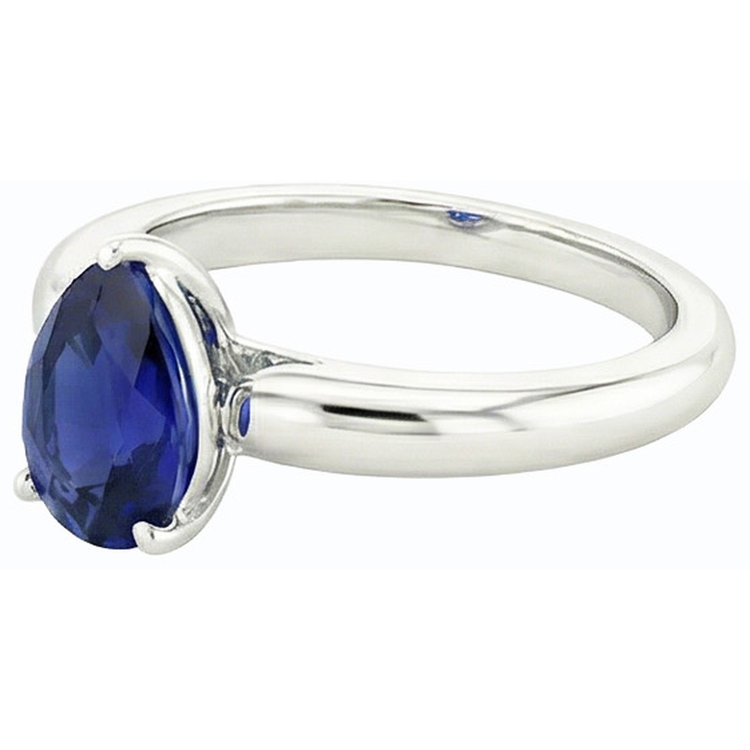 naturel pear diamant 2.50carats bague vue de dessus