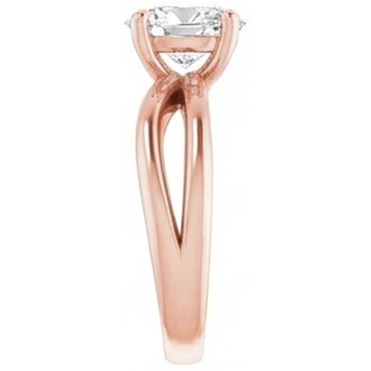 Bague Solitaire Poire Véritable Diamant Taille Vieille Mine Torsadée Tige Fendue 2 Carats