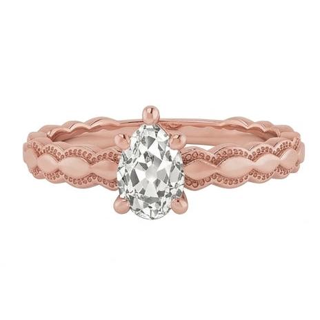 naturel pear diamant 1.50carats bague détail rapproché