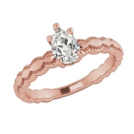 naturel pear diamant 1.50carats bague vue de dessus