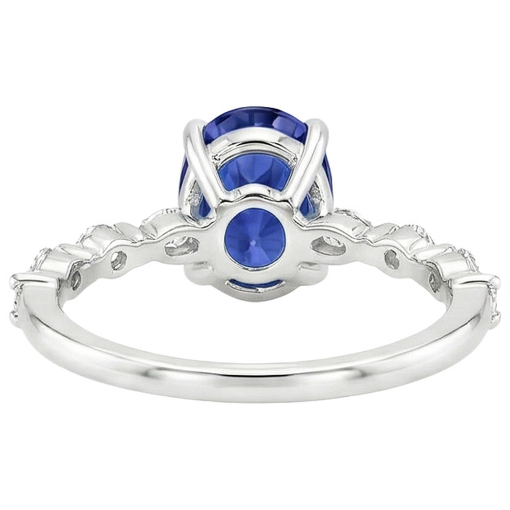 naturel round diamant 4carats bague vue de dessus