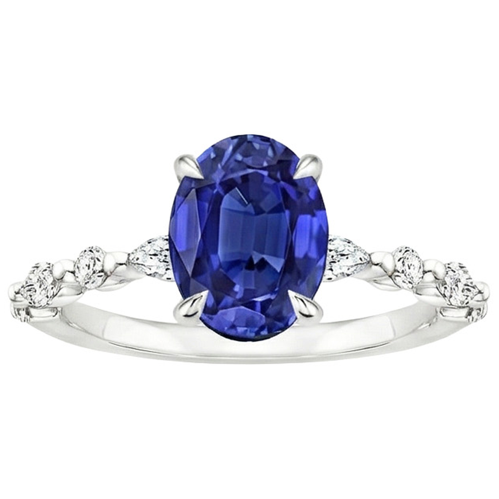 naturel round diamant 4carats bague vue de profil