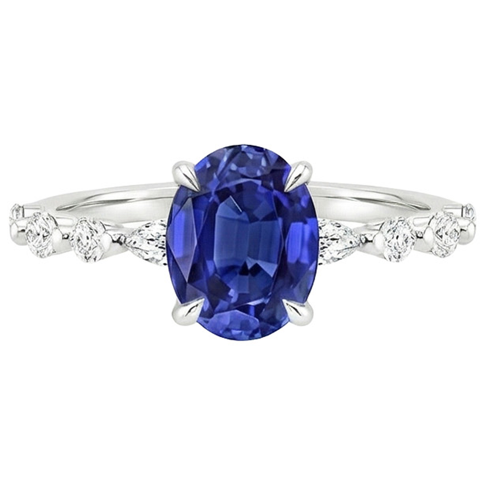 naturel round diamant 4carats bague sur blanc