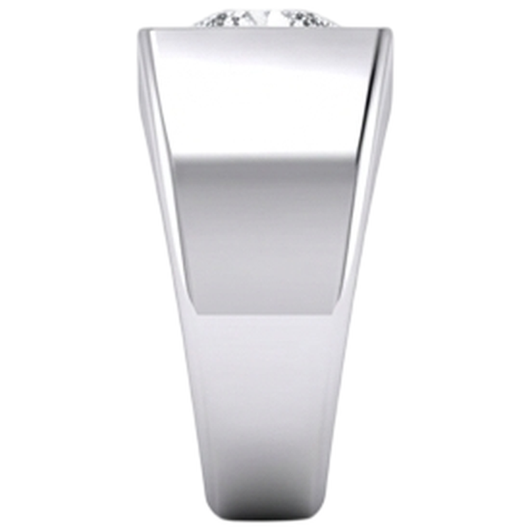 Bague Solitaire Pour Hommes à 1 Carats De Diamants Naturels Extraits des Mines ( et non cultivés en laboratoire ) 14K Or Blanc F VS1