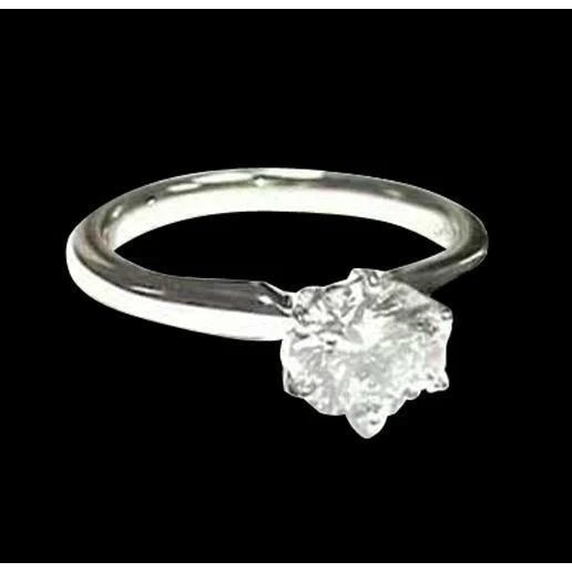 Bague Solitaire Réel Diamant 1 Carat Or Blanc 14K