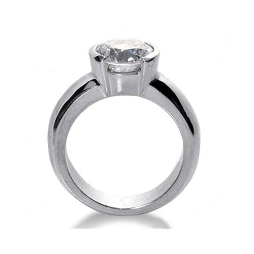 Bague Solitaire Réel Diamant 1.01 Ct. Or Blanc 14K