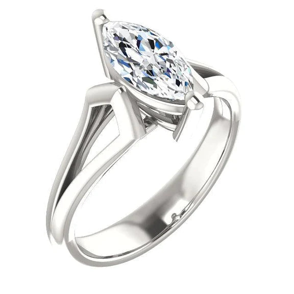 Bague Solitaire Réel Diamant 1.50 Carats Monture Panier Femme Bijoux