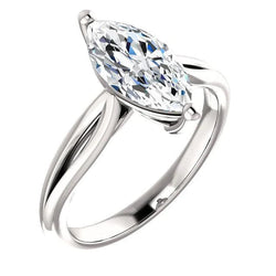 Bague Solitaire Réel Diamant 2.50 Carats Or Blanc 14K