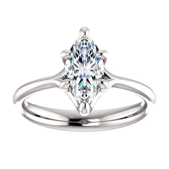 Bague Solitaire Réel Diamant 2.50 Carats Sertissage Six Griffes Or Blanc