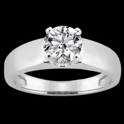 Bague Solitaire Réel Diamant 2.51 Ct. Bijoux Femme Or Blanc 14K