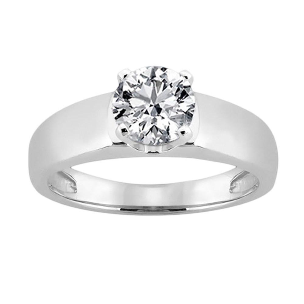 Bague Solitaire Réel Diamant 2.51 Ct. Bijoux Femme Or Blanc 14K