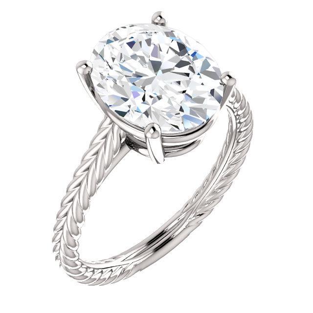 Bague Solitaire Réel Diamant 4 Carats Corde Style Tige Femme Bijoux