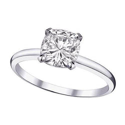 Bague Solitaire Réel Diamant Coussin 1 Carat