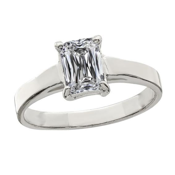 Bague Solitaire Réel Diamant Émeraude En Or Sertie De Griffes Bijoux Pour Femme 4 Carats