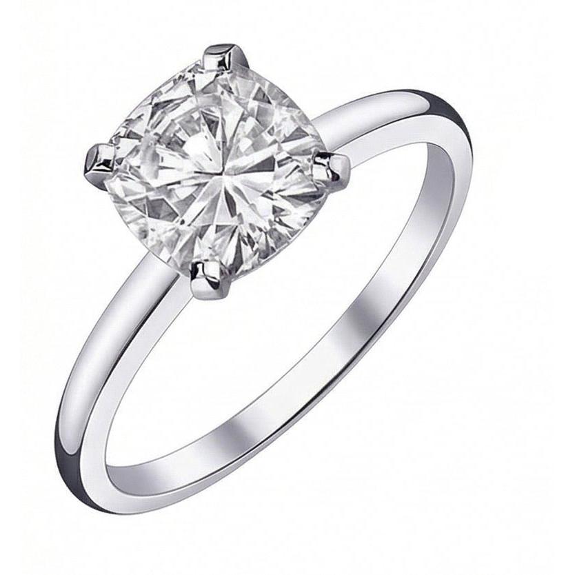 naturel cushion diamant 2.01carats bague angle de côté