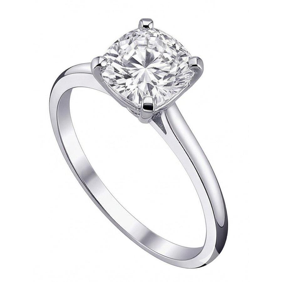 naturel cushion diamant 2.01carats bague vue de dessus