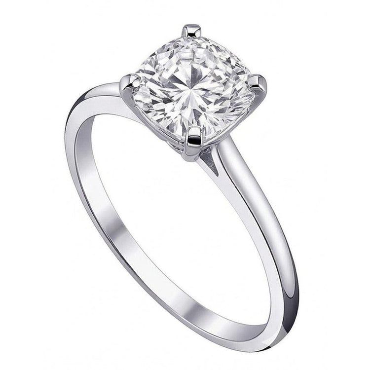 naturel cushion diamant 2.01carats bague vue de dessus