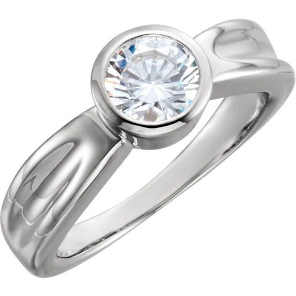 Bague Solitaire Réel Diamant Or Blanc 1 Carat