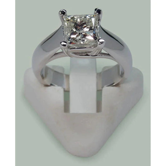Bague Solitaire Réel Diamant Princesse Scintillante
