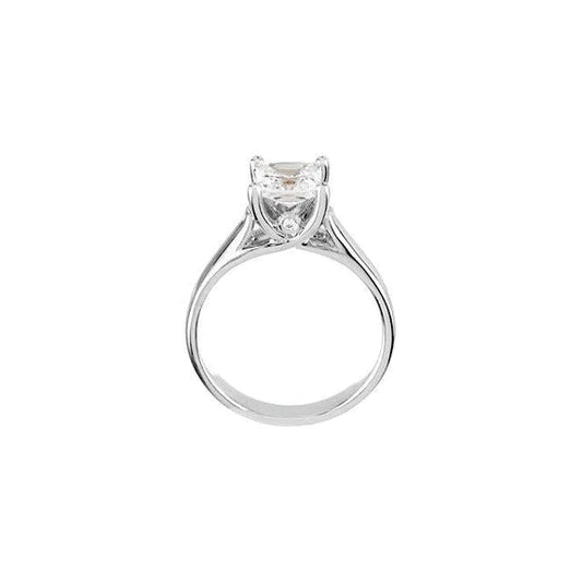 Bague Solitaire Réel Diamant Princesse Sertie Griffes De 1.55 Carat