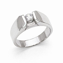 Bague Solitaire Réel Diamant Rond 0.50 Carats Or Blanc 14K