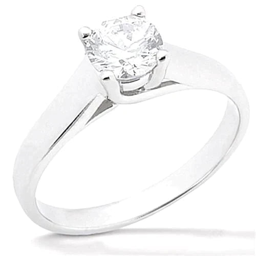 Bague Solitaire Réel Diamant Rond Bijoux