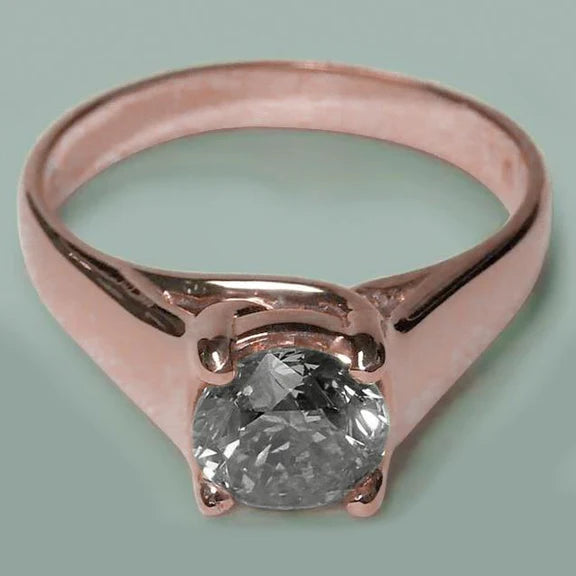Bague Solitaire Réel Diamant Rond Brillant De 1.50 Carat En Or Rose