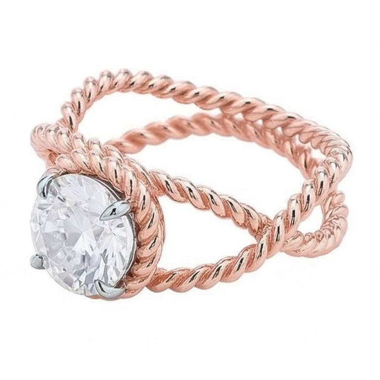 naturel round diamant 1carats bague angle de côté
