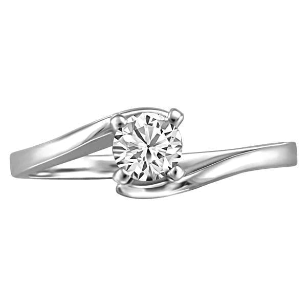 Bague Solitaire Réel Diamant Rond Tension Like 1.90 Carats Or Blanc 14K