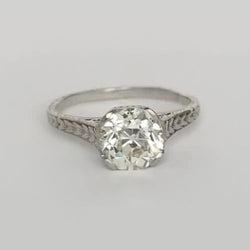 Bague Solitaire Réel Diamant Rond Vieux Mineur Style Vintage 1.50 Carats