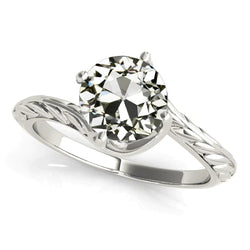 Bague Solitaire Réel Diamant Rond Vieux mineur Style Vintage 2.50 Carats