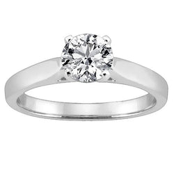 Bague Solitaire Réel Diamant Sertissage Cathédrale 1.51 Carats Or Blanc 14K