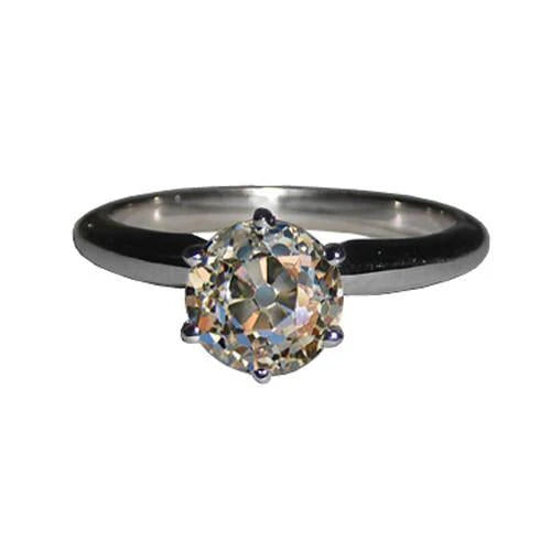 Bague Solitaire Réel Diamant Taille Ancienne 1.25 Carat Or