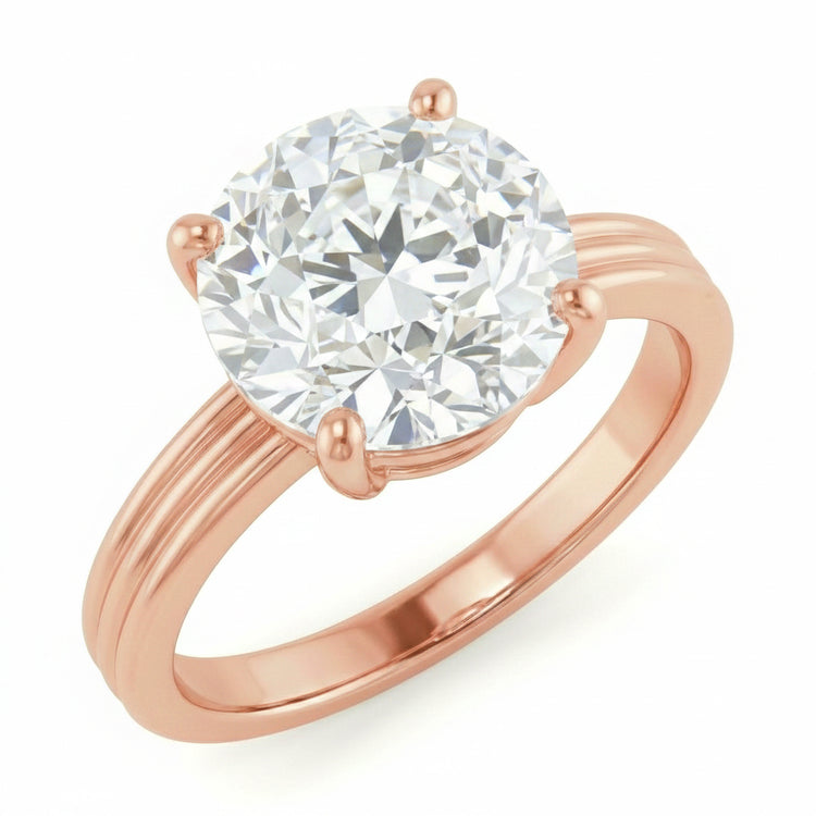 Bague Solitaire Réel Diamant Taille Ancienne Mine 5 Carats Bijoux En Or Rose