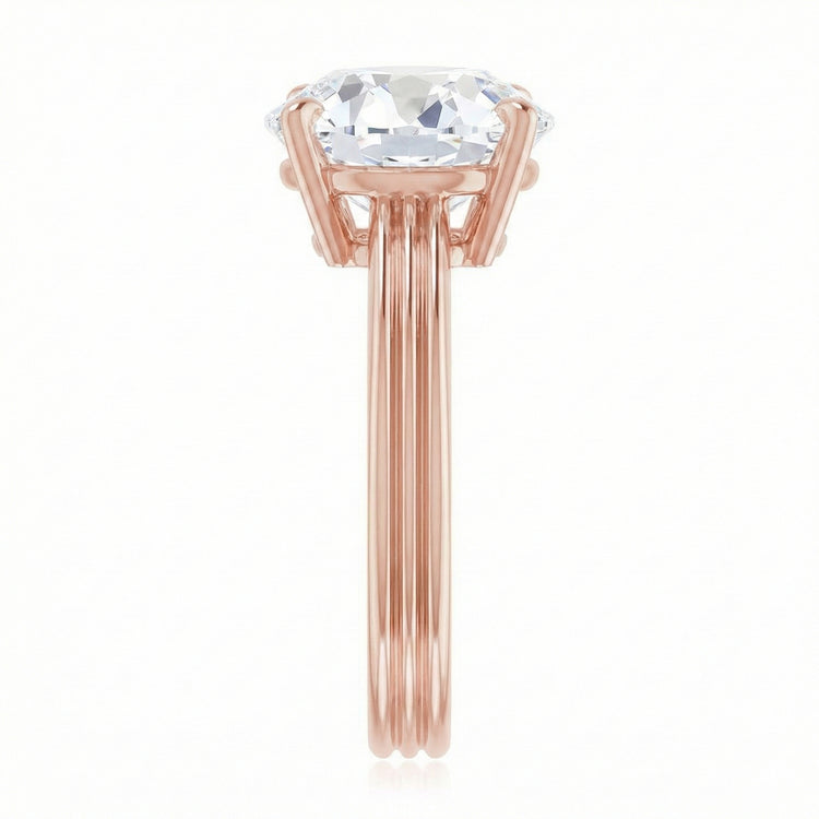 Bague Solitaire Réel Diamant Taille Ancienne Mine 5 Carats Bijoux En Or Rose