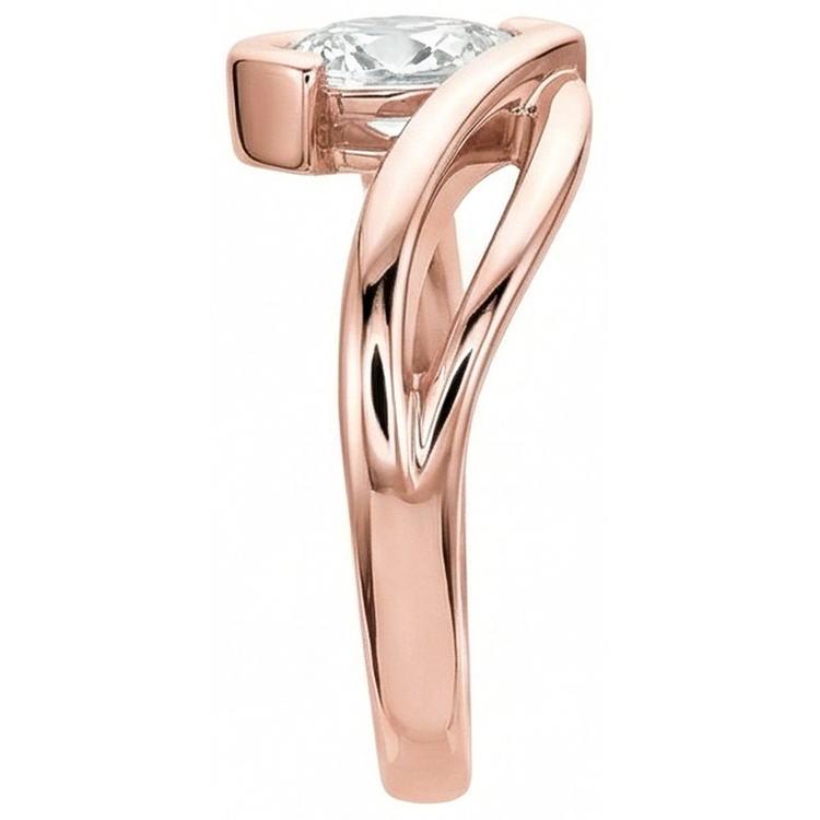 Bague Solitaire Réel Diamant Taille Ancienne Poire Torsadé Anneau Fendu 2.25 Carats