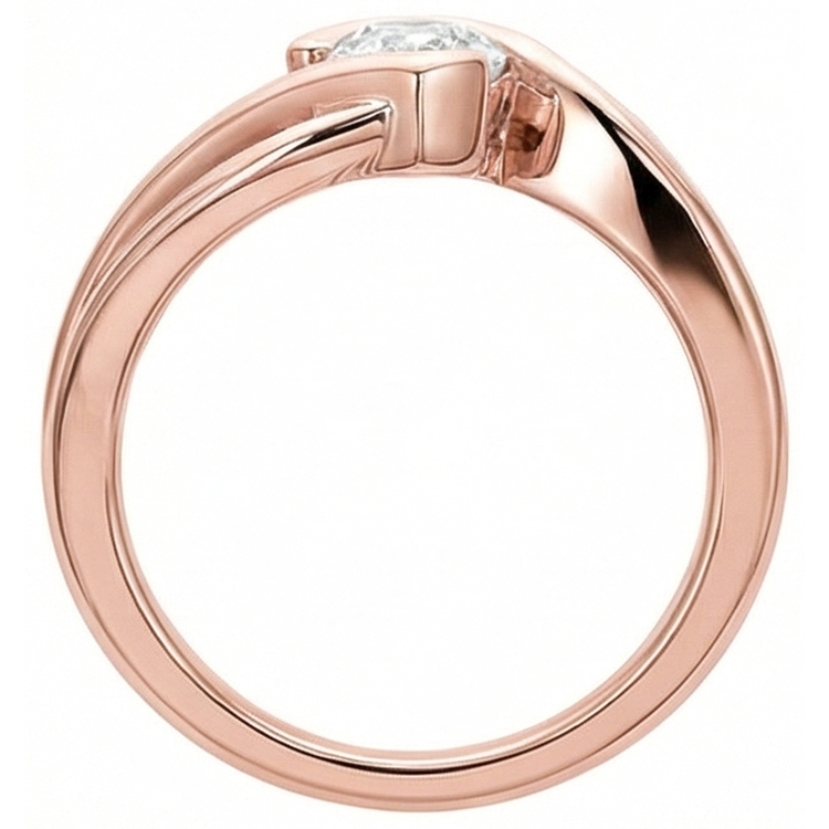 Bague Solitaire Réel Diamant Taille Ancienne Poire Torsadé Anneau Fendu 2.25 Carats