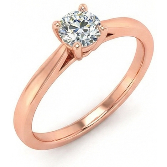 naturel round diamant 0.75carats bague angle de côté