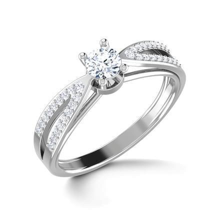 Bague Solitaire Réel Diamant Taille Brillant 2 Carats Avec Accents